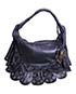 Gypsy Ruffle Hobo, &pound;220, Handbags, Black, Leather, Front view
